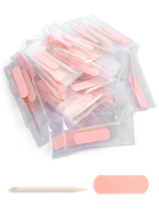 Bruislard 20 Pack Mini Nail File Disposable Manicure Kit Individually Package with Wooden Cuticle Pusher Sticks Press on Nail Art Tool Prep Kit Pedicure Cleaner Tools for Home - Image 1